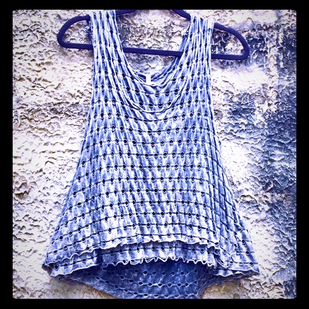 Tank Top Mona B Double Layer Gray Flowy